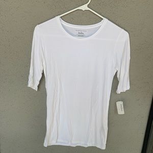 NWT Neiman Marcus Label White Short Sleeve Top